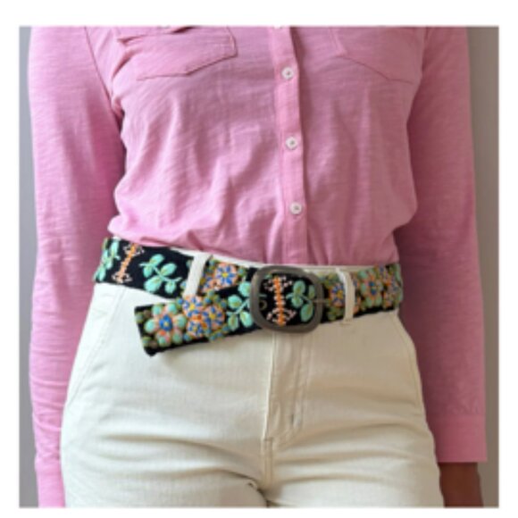 Jenny Krauss Anthropologie Wool Embroidered Belt Southwest Walkabout Small - Picture 9 of 10